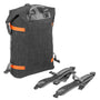 Sac à dos étanche Hydfly en tissu gris foncé texturé avec accents orange