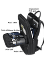 Sac à dos extensible ultra-fin 15,6 pouces StellarFlex avec multiples compartiments pour électronique