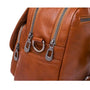 Sac à dos femme en cuir chic avec sac en cuir marron, zips et ferrures métalliques