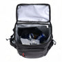 Sac à dos glacière 24L noir isolé avec compartiment ouvert contenant deux canettes