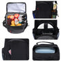 Sac à dos glacière 24L noir isolé avec plusieurs compartiments pour nourriture et boissons