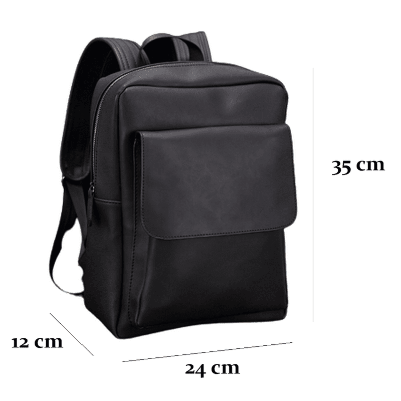 Sac à dos homme cuir vintage avec poche à rabat et bretelles ajustables