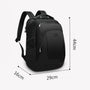 Sac à dos homme pc portable en polyester noir avec plusieurs compartiments et bretelles rembourrées