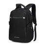 Sac à dos homme pour ordinateur portable en polyester noir avec plusieurs compartiments zippés
