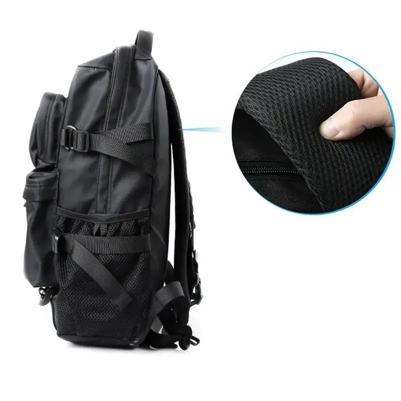 Sac à dos homme tendance noir tactique avec panneau dorsal rembourré et multiples poches