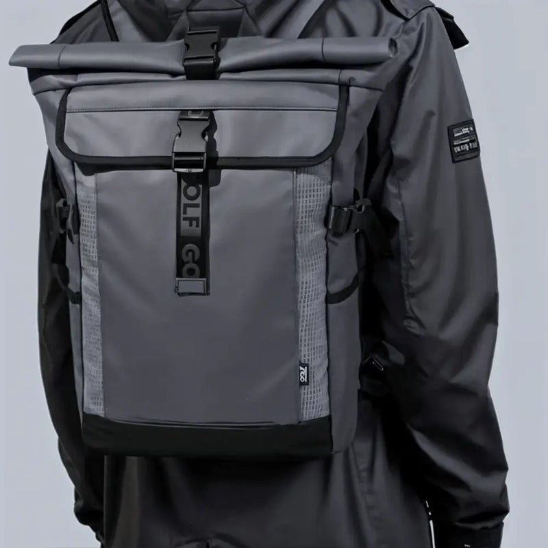 Sac à dos imperméable homme Aqua Golf I en gris foncé avec accents noirs et boucles