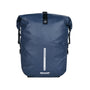 Sac à dos imperméable vélo Rhiaowall bleu marine profond, étanche avec fermeture roll-top et sangles noires