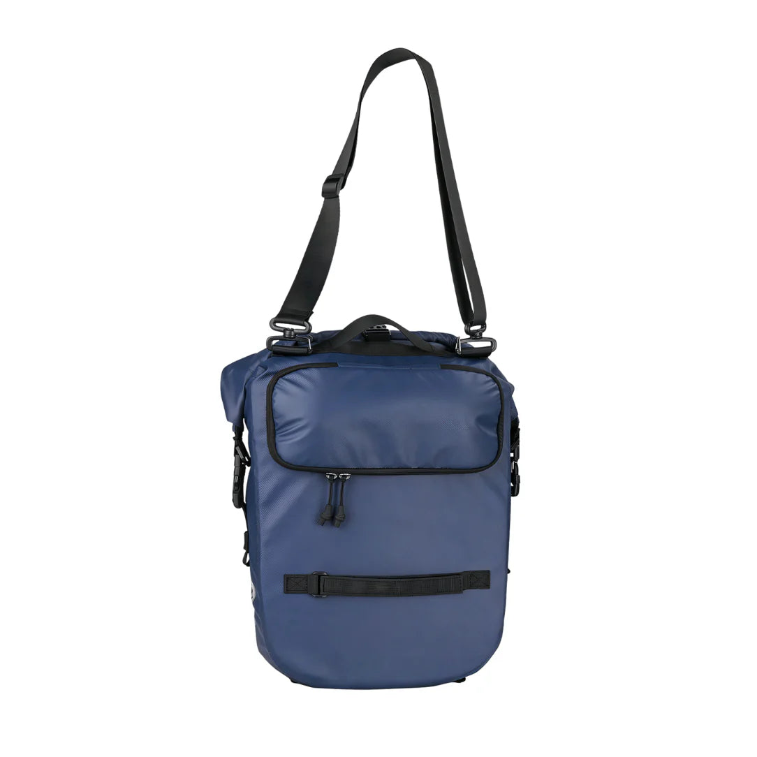 Sac à dos imperméable vélo bleu marine avec sangles et fermetures noires