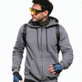 Sweat à capuche gris avec cordons noirs et poches avant