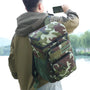 Sac à dos isotherme camouflage porté par une personne, style pratique et tendance