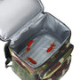 Sac à dos isotherme camouflage avec poisson rouge à l’intérieur, idéal pour la pêche