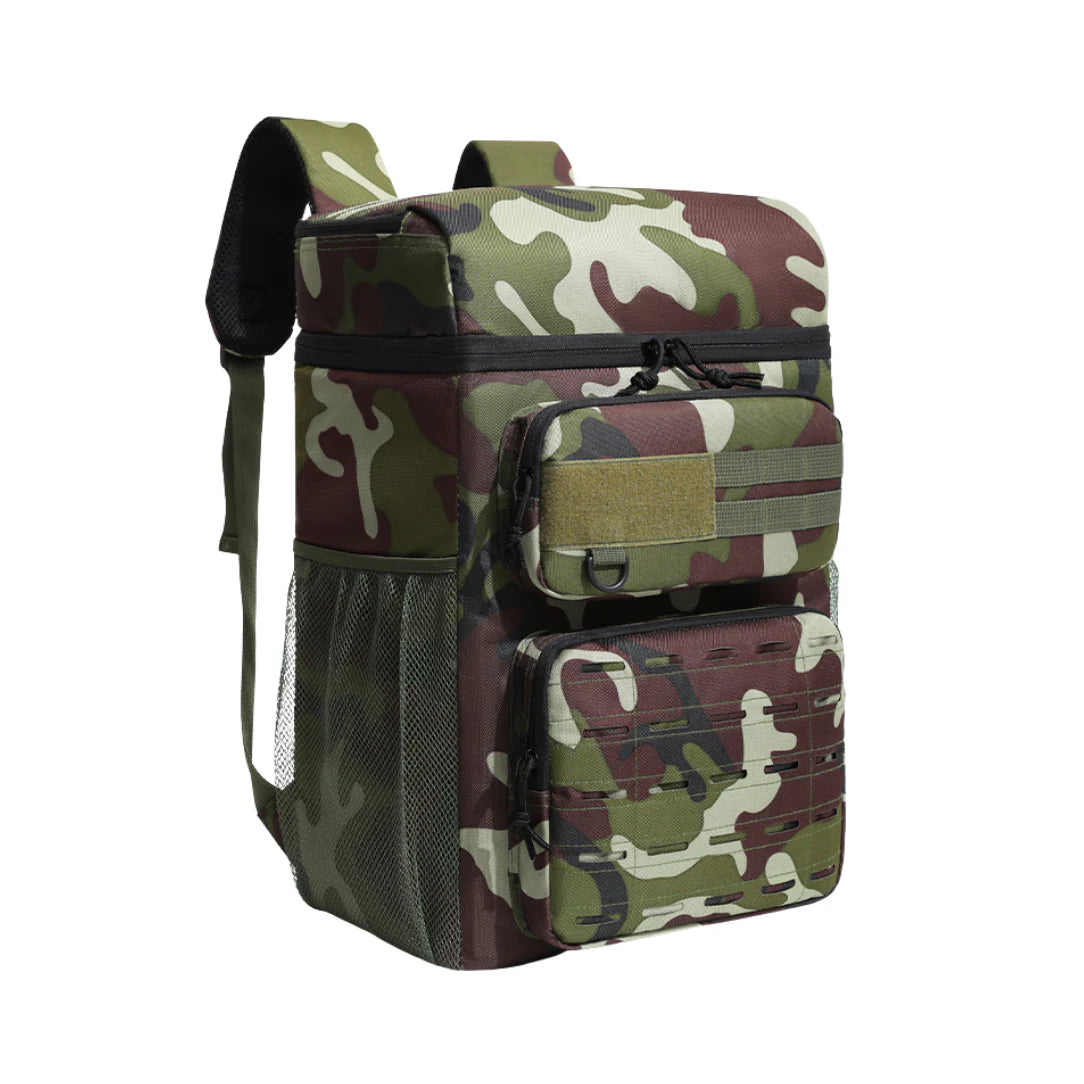 Sac à dos isotherme camouflage avec plusieurs poches et design camouflage