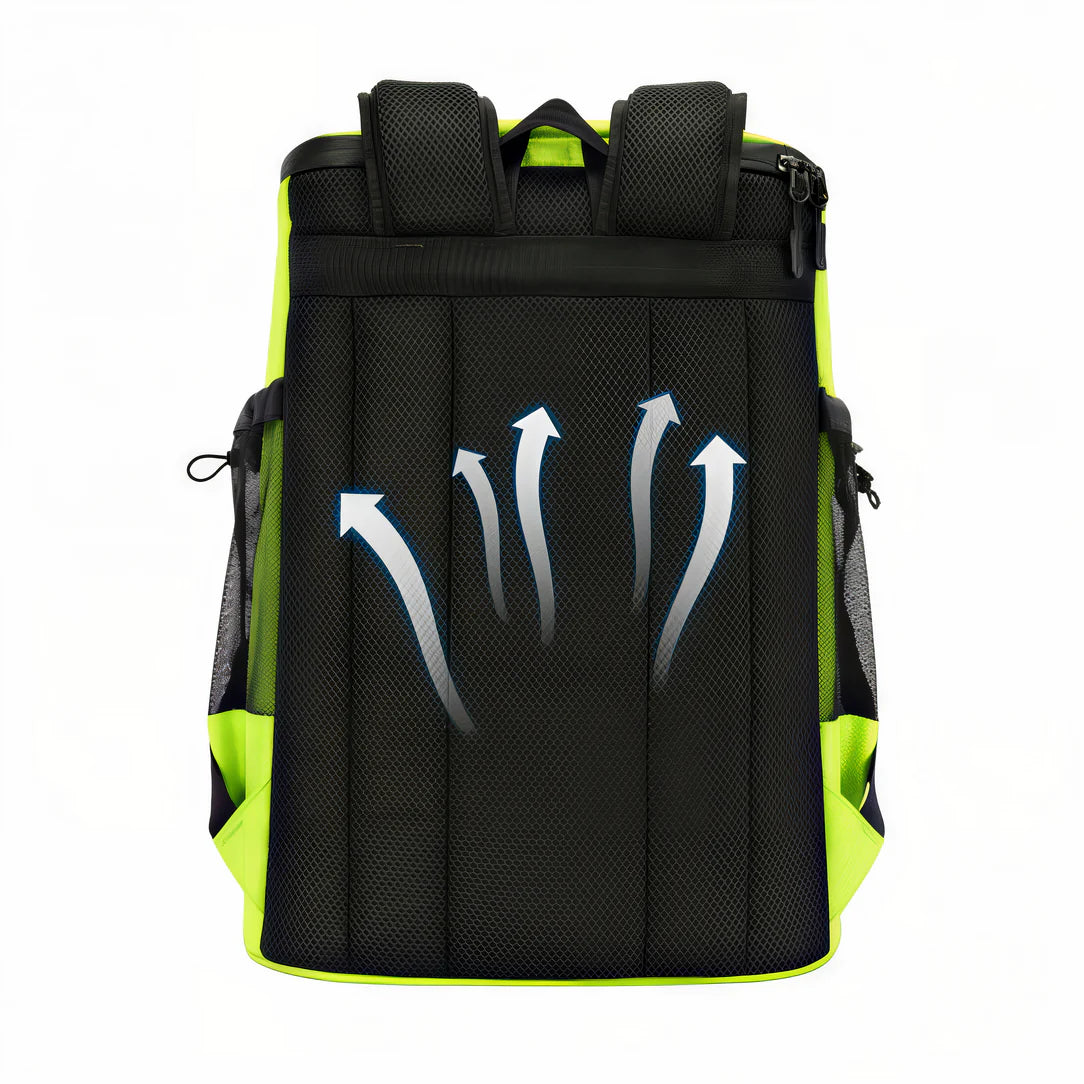 Sac à dos isotherme rectangulaire grande capacité en vert citron avec dos respirant