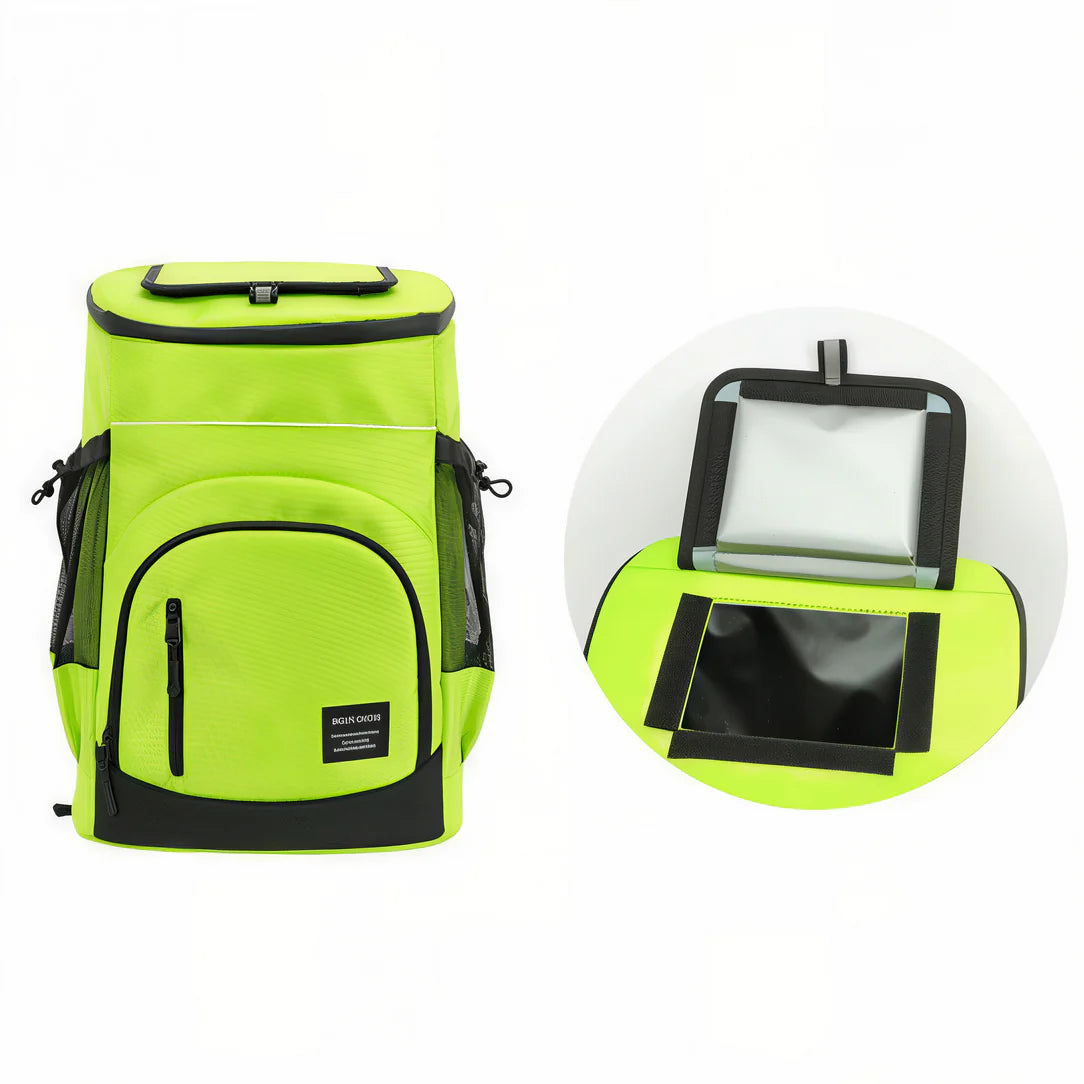 Sac à dos isotherme rectangulaire grande capacité 33L avec cooler vert lime et compartiments