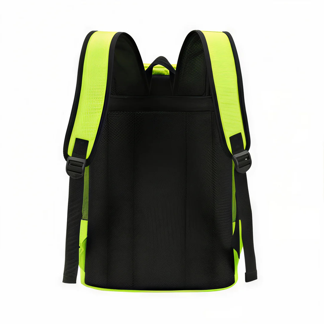 Sac à dos isotherme rectangulaire grande capacité 33L noir et vert néon avec bretelles rembourrées