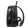 Sac à dos à langer en cuir pour bébé avec bandoulière réglable en faux cuir noir