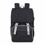 Sac à dos à langer ergonomique noir avec bretelles et boucles gris clair