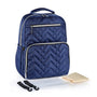 Sac à dos à langer isotherme navy blue à chevrons avec tapis de change et attaches pour poussette