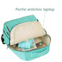 Sac à dos à langer isotherme vert menthe avec poche anti-choc pour ordinateur portable