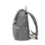 Sac à dos à langer Oxford en tissu gris avec multiples poches et bretelles rembourrées