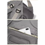 Sac à dos à langer Oxford gris avec dos en mesh rembourré et poche anti-vol pour téléphone