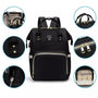 Sac à dos à langer tendance noir multifonction avec compartiments et port USB