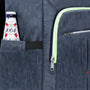 Sac à dos à lunch isotherme bleu avec poche latérale et compartiment zippé vert néon