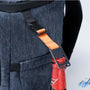 Sac à dos à lunch isotherme bleu de 28L avec bouteille, orange strap, et ouvre-bouteille