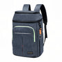 Sac à dos à lunch isotherme bleu avec cooler gris foncé et trim vert clair