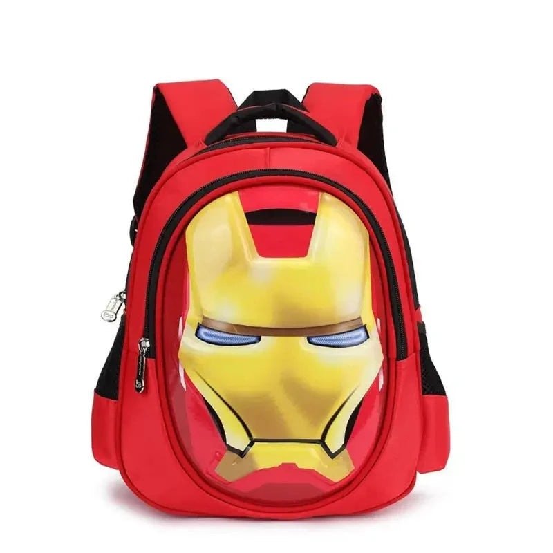 Sac à dos Marvel maternelle rouge avec motif de masque Iron Man en relief