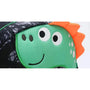 Dinosaur en peluche vert avec pointes orange et sac à dos maternelle dinosaure