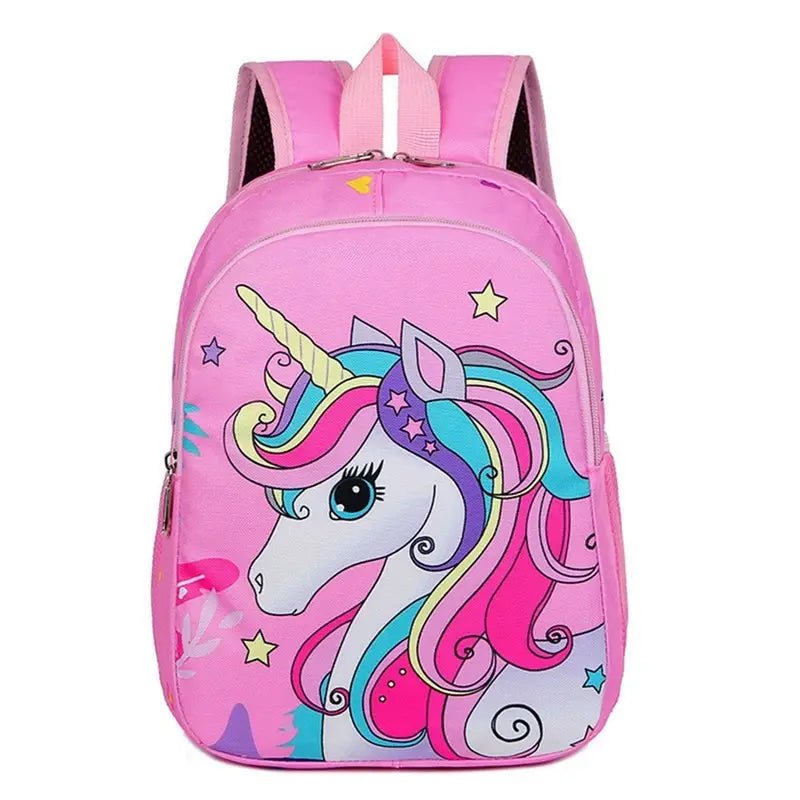 Sac à dos maternelle licorne rose avec crinière et queue colorées pour enfants