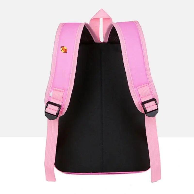 Sac à dos maternelle licorne rose avec panneau arrière noir et bretelles ajustables