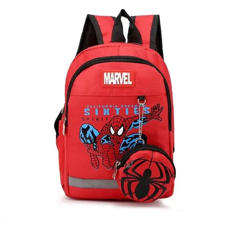 Sac à dos maternelle Spider-Man rouge avec porte-monnaie détachable pour enfant