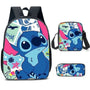 Sac à dos maternelle Stitch avec motif de couture en trois pièces pour enfants