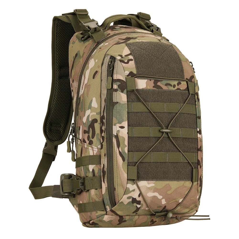 Sac à dos militaire 25L 1000D camouflage avec multiples compartiments et bretelles ajustables
