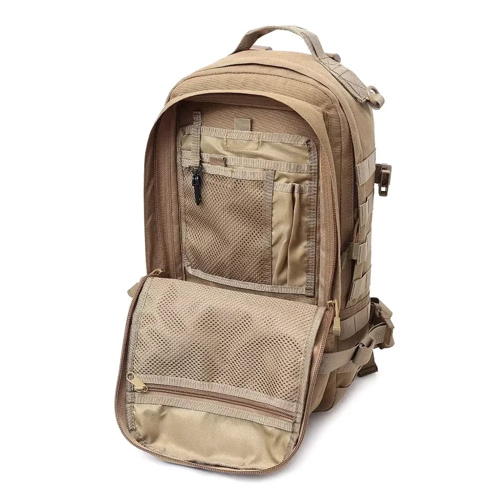 Sac à dos militaire 25L Molle 1000D kaki tactique avec plusieurs compartiments
