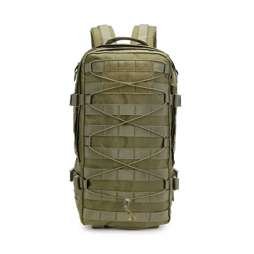 Sac à dos militaire 25L Molle 1000D olive vert avec lanières extérieures et webbing
