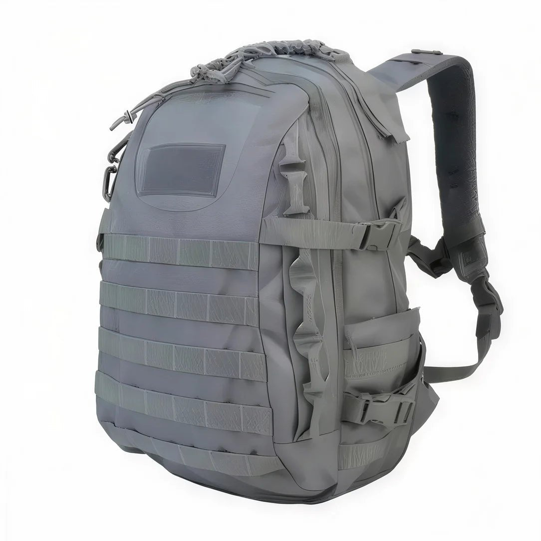 Sac à dos militaire 35l gris avec webbing MOLLE et sangles réglables
