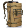 Sac à dos militaire 50 litres en toile tan avec compartiments et bretelles de sac à dos