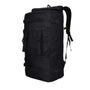 Sac à dos militaire 50 litres noir rectangulaire avec plusieurs compartiments et bretelles