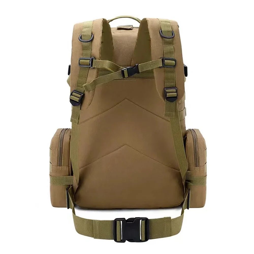 Sac à dos militaire 50l d’airsoft en coyote brown avec poches détachables
