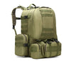 Sac à dos militaire 50l d’airsoft olive vert avec poches extérieures et sangles ajustables