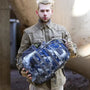 Sac à dos militaire 50l avec sac de voyage tactique en camouflage numérique bleu et blanc
