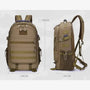 Sac à dos militaire 50l tactique kaki avec plusieurs compartiments et bretelles ajustables