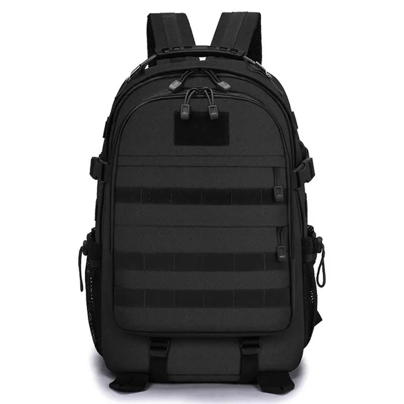 Sac à dos militaire 50l noir avec molle, plusieurs compartiments pour équipement