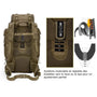 Sac à dos militaire 70L 600D réglable khaki avec multiples compartiments pour randonnée