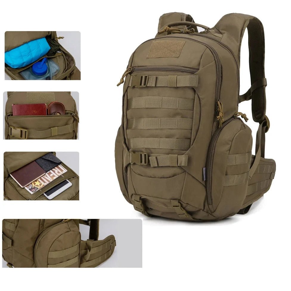 Sac à dos militaire assaut 28L 600D vert olive avec multiples compartiments et molle