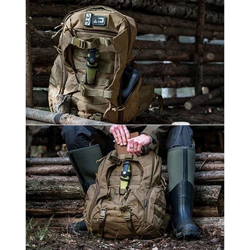 Sac à dos militaire assaut 28L 600D avec sac tan tactical et couteau attaché