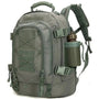 Sac à dos militaire tactique vert olive avec lanières extérieures et porte-bouteille